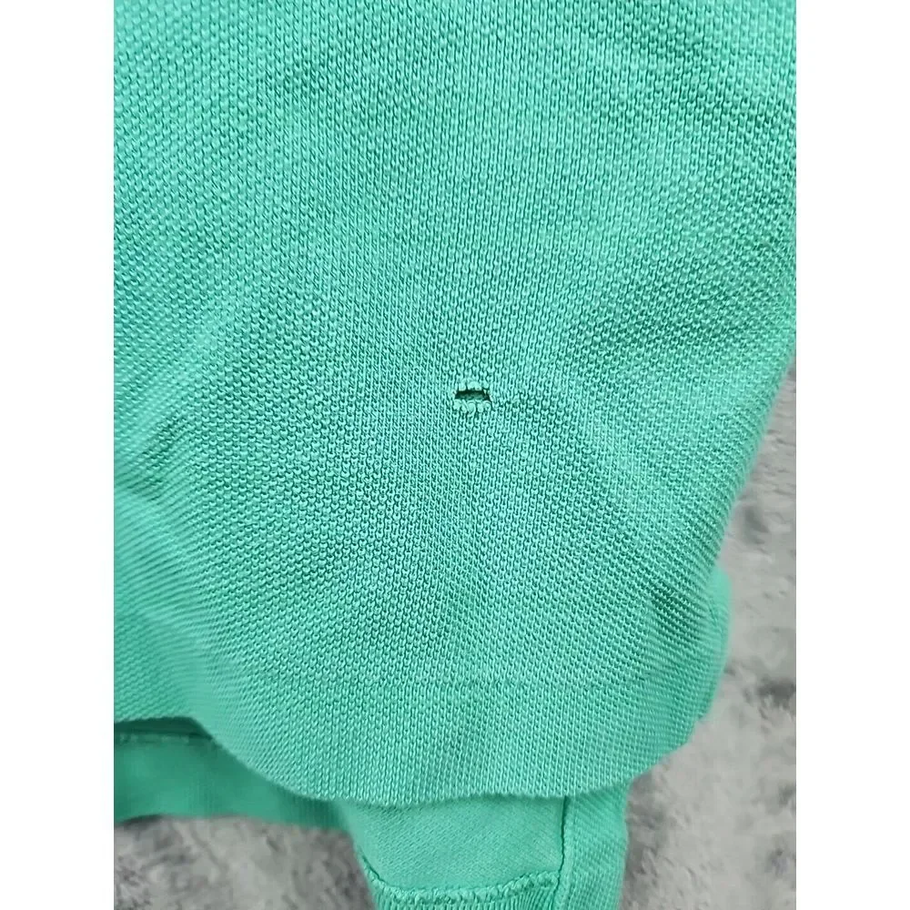 Polo Ralph Lauren Polo Shirt Mens 3xb Green Cotton Ribbed Short Sleeve Pony Golf